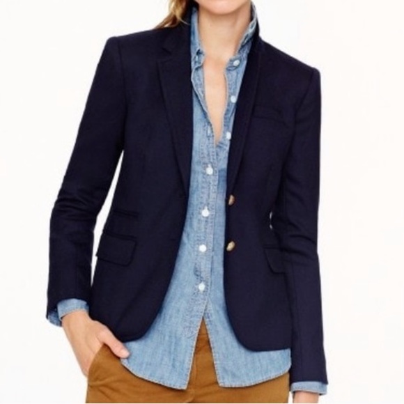 J. Crew Jackets & Blazers - J.Crew School Boy Blazer in Navy Wool Blazer style 28233 size 8